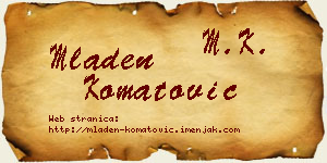 Mladen Komatović vizit kartica